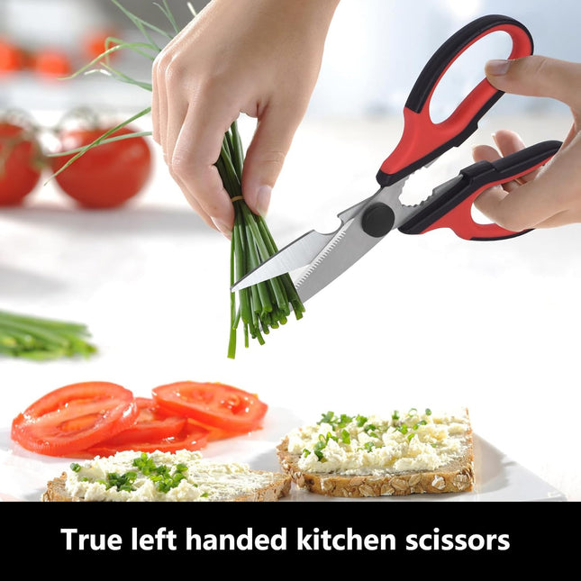 Left Handed Kitchen Scissors and Left Handed Peeler, All Purpose Lefty Stainless Steel Scissors and Peeler for Adults, G