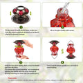 BOLITE Hummingbird Feeders for Outdoors Hanging, Hand Blown, Red, 22oz | Glass Hummingbird Feeder with Ant Moat, 5 Bee-Proof Ports, Leak-Proof,