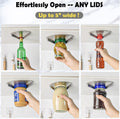 Upgraded Stainless Steel Jar Opener for Seniors, under Cabinet Jar Openers for Weak Hands, Jar Lid & Bottle Cap Opener Tool, under Counter Can