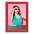 Icona Bay 5x7 Picture Frame, Red Colored Solid Wood Scandinavian Style Frame for Photo, Pizzazz Collection | Icona Bay sturdy wooden photo frame,