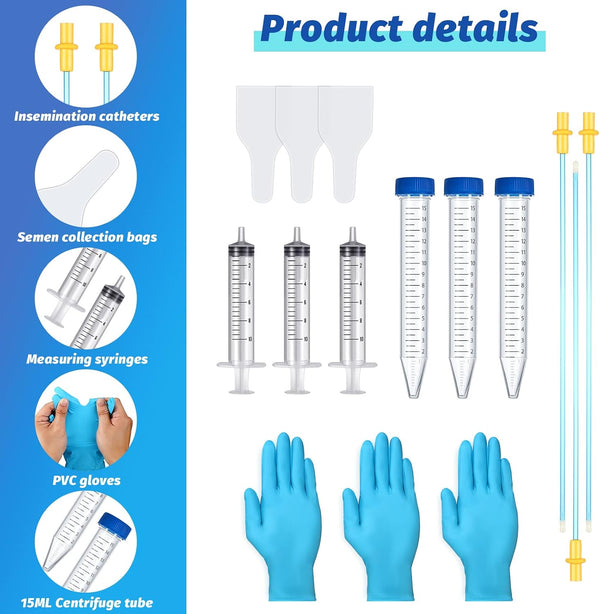 Weewooday 3 Set AI Artificial Insemination Dog Breeding Kit Artificially Inseminate Kit Disposable Canine Cones Dog Semen Collection Bag for