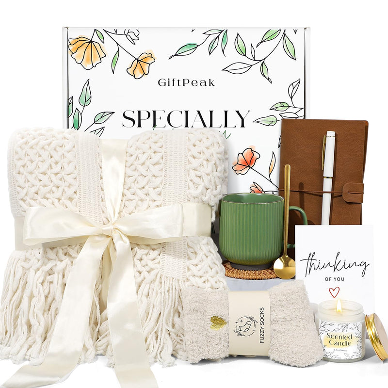Get Well Soon Gifts for Women, Sympathy Gift Baskets, Thinking of You Care Package, Sending Hugs Box, after Surgery Feel Better Gifts with Snuggly