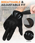 KUMGIM Tactical Motorcycle Gloves with Knuckle Protection Touchscreen Black X-Large