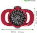 PrepWorks Apple Slicer and Corer, Attached Safety Cover, Cuts 16 Thin Apple Slices, Red Red 16 Slice