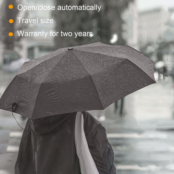 SIEPASA Compact Travel Umbrella - Windproof Auto Open/Close, Small Folding Umbrella for Rain - Lightweight & Durable with Fiberglass Frame,