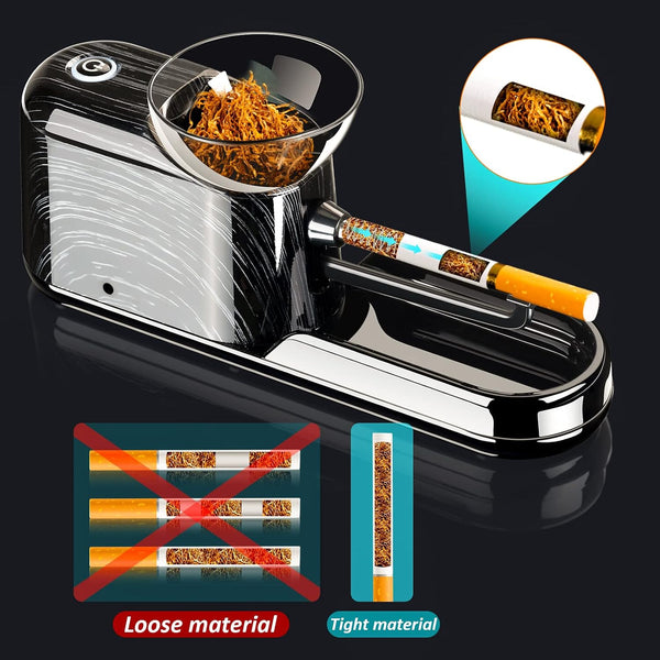 Electric Cigarette Rolling Machine High Speed Cigarette Roller Maker Portable Household Automatic Electric Cigarette Injector Machine 8mm Tube (K1)