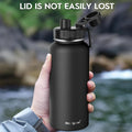 Navigate 32oz Insulated Water Bottle for Sports, Keep Cold 24H Black 32 Ounces