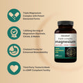 Triple Complex Magnesium Supplement, 240 Capsules | Magnesium Glycinate 500Mg with Citrate & Malate | Chelated & Purified | Bone, Heart, & Muscle