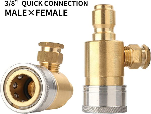 Measureman 2-1/2" Pressure Washer Gauge, Pressure Gauge Kit, 3/8 Inch Quick Connect, 0-6000 PSI, Glycerin Filled 0-6000 PSI (Brass)