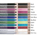 Evpct 12Pcs Green Blue White Black Brown Purple Color Gel Glitter Eyeliner Pencils Set for Women Waterline Waterproof Smudge Proof Lapiz De Ojos