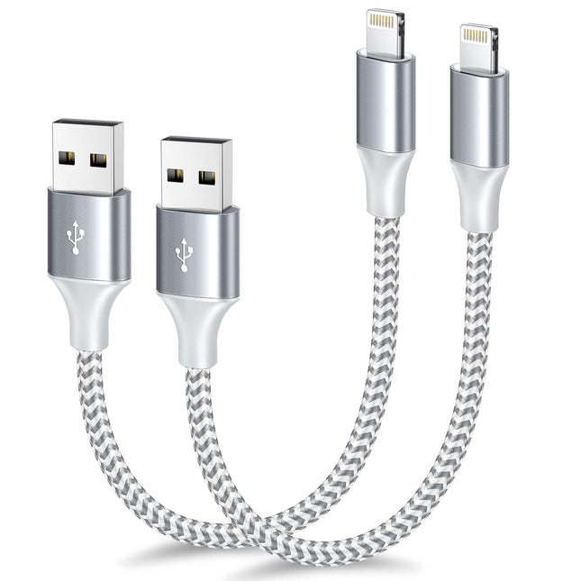[Apple Mfi Certified] Short Iphone Charger 1Ft 2Pack,Usb a to Lightning Cord Nylon Braided 12 Inch Fast Charging Iphone 