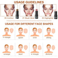 Lezero 3Pcs Contour Stick Makeup Kit, Shades with Highlighter, Blush and Bronzer Trio for Sculpt the Cheeks and Body, Long Lasting, Waterproof,