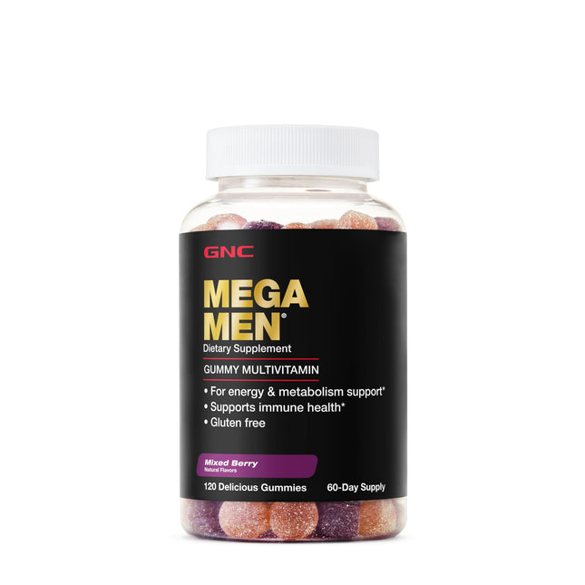 GNC Mega Men Gummy Multivitamin | Energy, Metabolism, & Immune Support | Mixed B