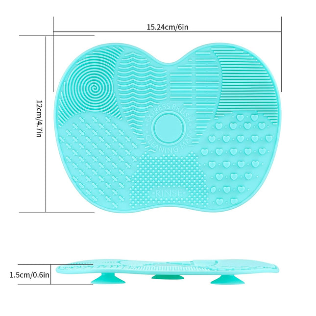 2 Pcs Silicone Make up Brush Cleaning Mat, Makeup Brush Cleaner Mats, Cosmetic Cleaning Pads, Portable Washing Tool with