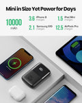 INIU Portable Charger, Smallest 22.5W 10000mAh Power Bank, USB C in/Output Fast Charging 3-Output Mini Battery Pack Charger with Phone Holder for