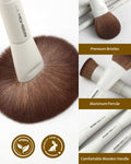 EIGSHOW Makeup Brush Set, 3Pcs Double Ended Face Makeup Brushes for Foundation Powder Contour Highlight Concealer Nose Shadow, Travel Gift Set (Beige)