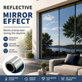 WPCTEV One Way Window Film, Daytime Privacy Mirror Window Tint, Static Cling Reflective Window Film Heat Control UV Blocking & Glare Reduction for