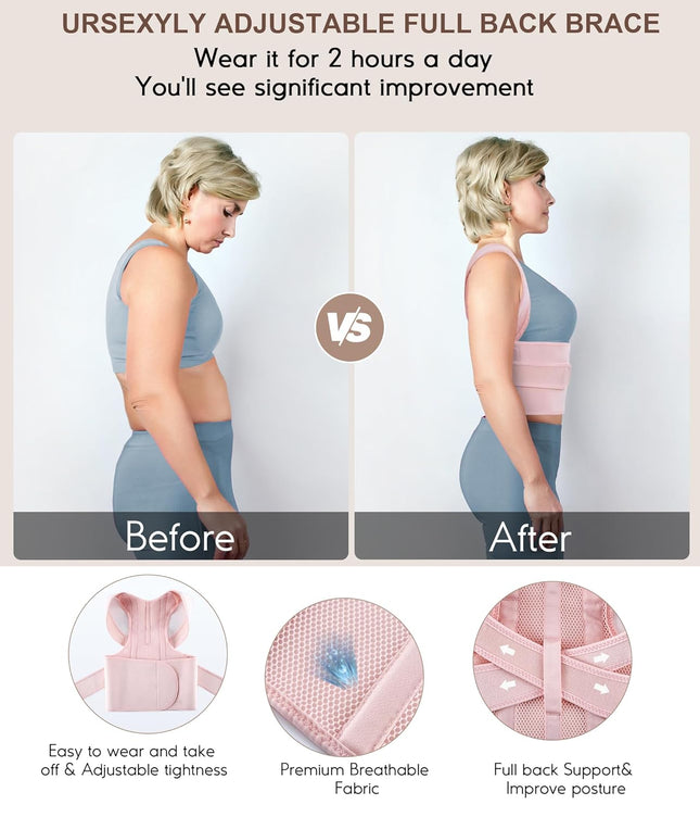 URSEXYLY Back Brace Posture Corrector for Women Adjustable Shoulder Straightener