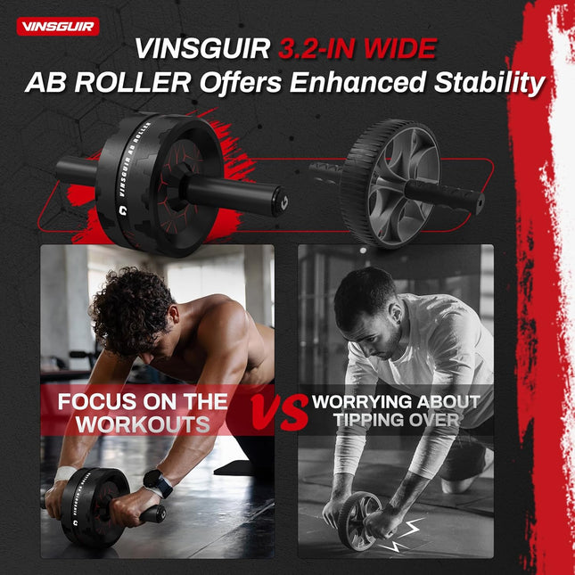 VINSGUIR Ab Roller Wheel, Abs & Core Workout Equipment for Home Gym with Knee Pa