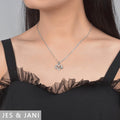 JES & JANI Infinity Heart Necklace for Women, Love Heart Pendant with Cubic Zirconia and Infinity Necklace for Girlfriend Contemporary