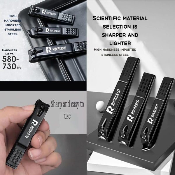 Nail Clippers Set Matte Stainless Steel 3 pcs fingernail Clippers &Slant EDG Toenail Clipper Cutter The Best Gift Nail Clippers for Men and Women