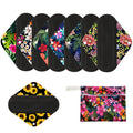 7pcs/Set Reusable Menstrual Pads Including 1pc Mini Wet Bag +6pcs Bamboo Charcoal Cloth Menstrual Incontinence Pads/Reusable Sanitary/Mama Panty