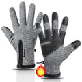 10℉ Winter Gloves Men Women Warm Glove Touch Screen for Cycling Running Fishing Driving Hiking Skiing Cold Weather Large Grey