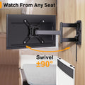 Perlegear Lockable RV TV Mount for 13–43 inch TVs up to 44 lbs, Full Motion RV TV Wall Mount with Swivel, Tilt, Pull Cord Lock, RV TV Mount for