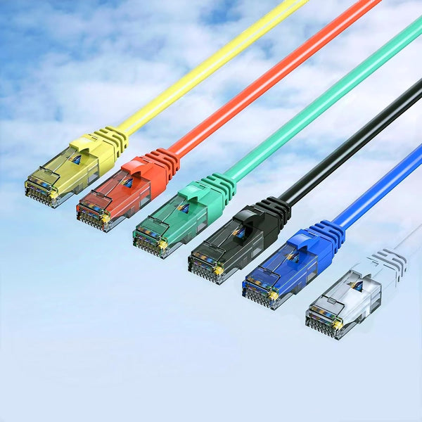 Cat6 Patch Cables 0.5 Foot (6 Pack), Cat 6 Ethernet Cable, 24AWG CCA Cord, UTP Network, Internet Cable, Compatible for PC, Routers, Switches,