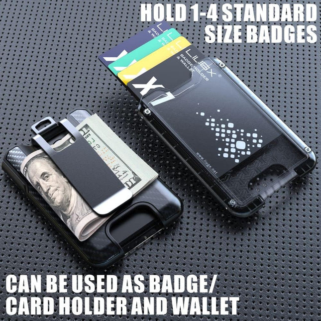 LIUGX Badge Holder, ID Card Holder with Metal Clip - Durable Polycarbonate (Hold