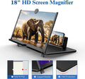 18" Screen Magnifier for Cell Phone – 3D HD Magnifing Screen Enlarger Projector for Movies Videos and Gaming – Foldable Phone Stand Holder with