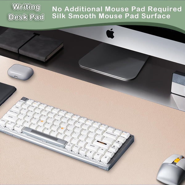 Boutilon Leather Desk Pad Protector,Non-Slip Mouse Pad,Laptop Desk Pad,Office Mouse Mat,Waterproof Leather Desk Blotter,Desk Writing Pad for