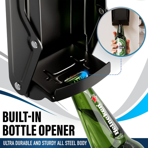 Can Crushers for Recycling - 16 oz Heavy Duty Aluminum Can Crusher Wall Mounted - Soda and Beer Can Smasher for Recycling with Bottle Opener - For
