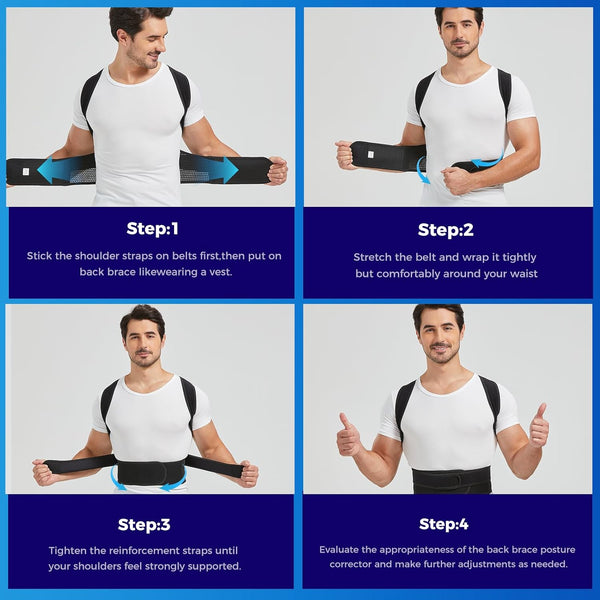 YOII Back Brace Posture Corrector for Men and Women, Fully Upper Back Support for Back,Neck,Shoulder,Lower Back Pain Relief