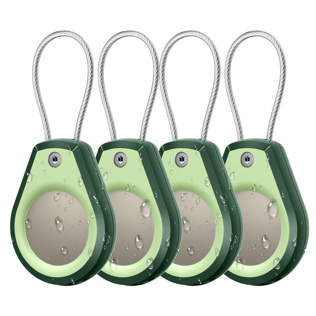 Waterproof Airtag Keychain Holder - (2 Pack) Air Tag Lock Case with Wire Cable Compatible with Apple Airtags, Ultra Dura