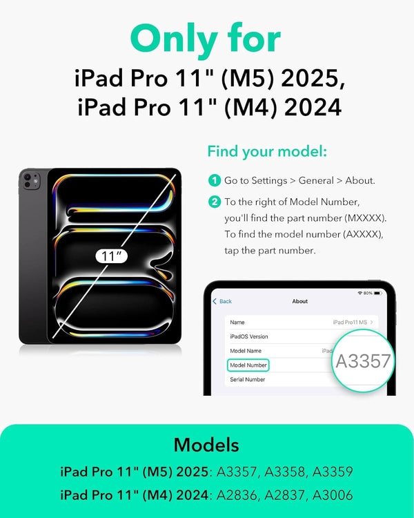 ESR 2 Pack Screen Protector for iPad Pro 11 Inch M5/M4 (2025/2023) Screen Protector, Tempered Glass Film with Easy Application Tray, Scratch