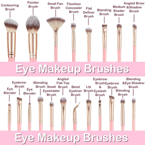 Makeup Brush Set, 48Pcs Makeup Brushes Set Professional Kit for Beginner, Premium Synthetic Foundation Concealers Powder Eye Shadows Blush Make up