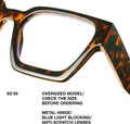 livho Oversized Eyewear Frame for Woman and Men - Rectangle Fashion Glasses for Computer, Chic Preppy Frame Chunky *Coco Tortoise