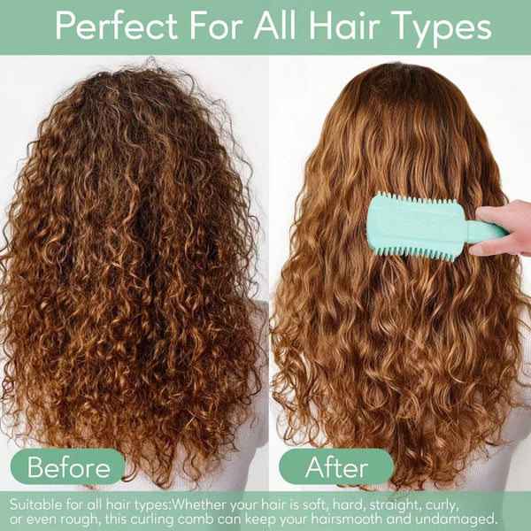 Curly Hair Brush Defining, Volume Curl Defining Brush for Effortlessly Detangling Shaping and Styling Women'S Curls, Reduce Pulling (Green 1PC)