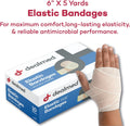 Dealmed 6" Elastic Bandage Wrap with Self-Closure – 10 Elastic Bandages, 5 Yards Stretched Compression Bandage Wrap, Wound Care Product for First