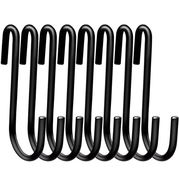 ESFUN 24 Pack 3 inch Heavy Duty S Hooks Pan Pot Holder Rack Hooks Hanging Hangers S Shaped Hooks for Kitchenware Pots Utensils Clothes Bags Towels