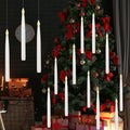 GenSwin 10.8" Floating Candles with Magic Wand Remote Timer, Flameless Taper Candles Flickering Battery Operated, LED Electric Hanging Window