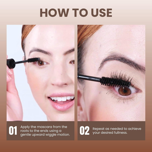 POISE Makeup HD Mascara Water-Resistant Formula | Extended Volume Fullness and Lash Definition Humidity and Smudge-Proof Eye Lashes Mascara, Black