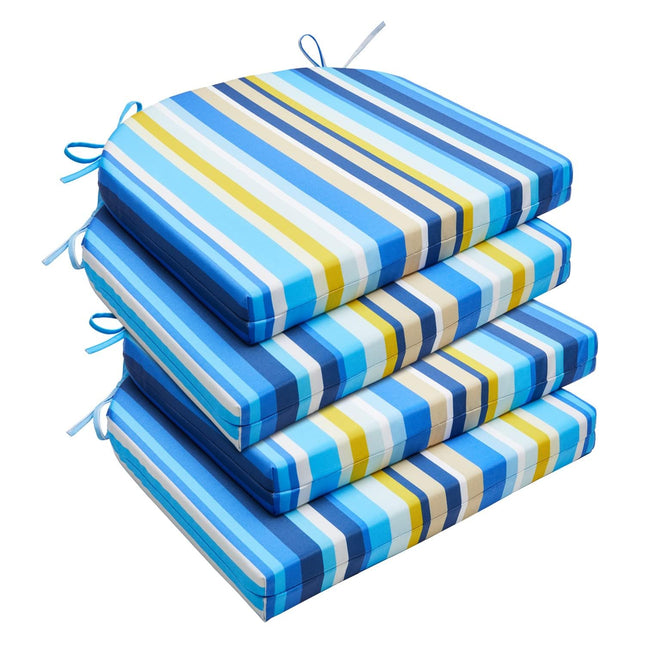 Downluxe Outdoor Chair Cushions Set of 4 for Patio Furniture, Water-Resistant Pa