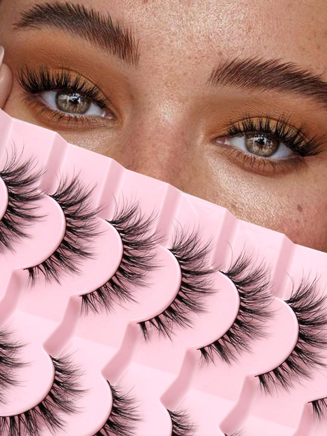 Lashes Natural Cat Eye Lashes Wispy Eyelashes 15Mm False Eyelashes Wispy Lashes 