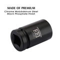 MIXPOWER 1 Inch Drive Deep Impact Socket, CR-MO, 33mm, 6 Point, Radius Corner Design, Chamfered Opening, Axle Nut Impact Grade Socket for Easy