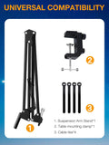 QuadCast Boom Arm, Mic Arm for Blue Yeti HyperX QuadCast SoloCast Fifine AM8 and Most Microphone, Mic Stand Desk with 3/8" to 5/8" Adapter by