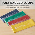 THERABAND Resistance Band Loop Set, Pack of 4, 12 Inch Band Loop Kit for Legs & Butt Workouts, Beginner to Advanced Levels for Exercise, Rehab,