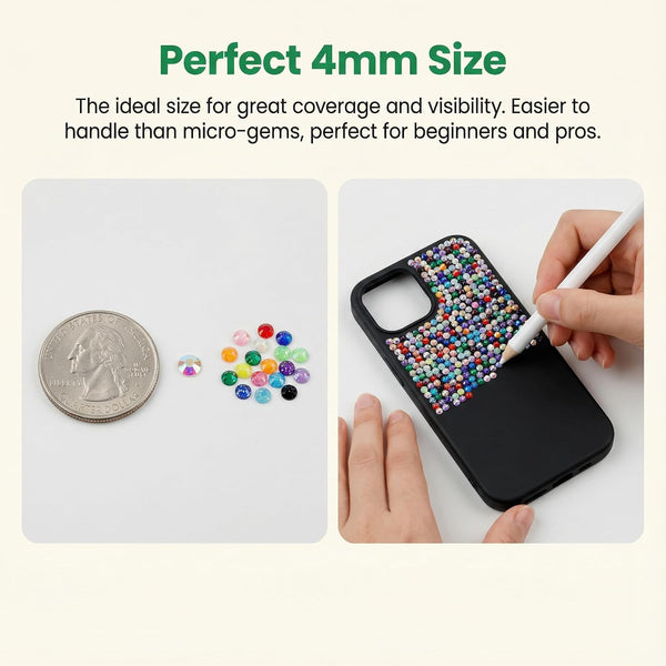 8000PCS 4MM 24 Colors Rhinestones for Bedazzling, Non-Silver Back Jelly AB Flatback Resin Rhinestones Kit with Glue, Bedazzler Kit with Crystals