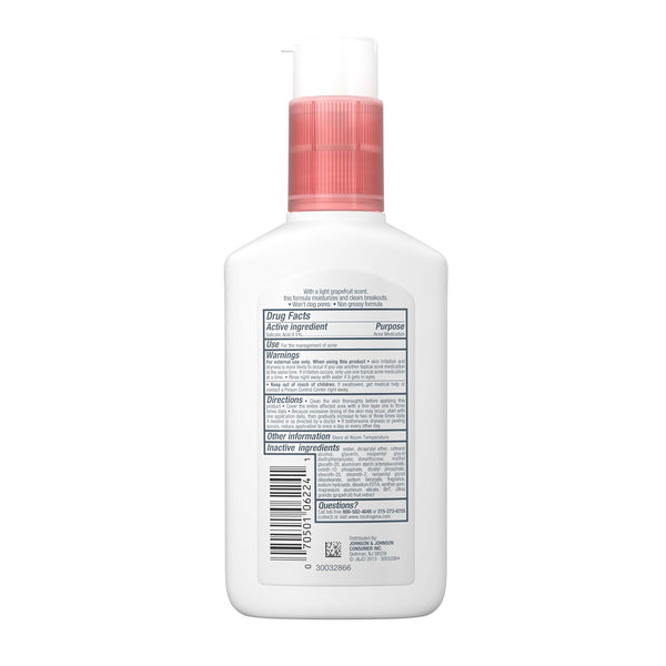 Neutrogena Oil Free Acne Facial Moisturizer With.5% Salicylic Acid Acne Treatment, Pink Grapefruit Acne Fighting Face Lotion for Breakouts,